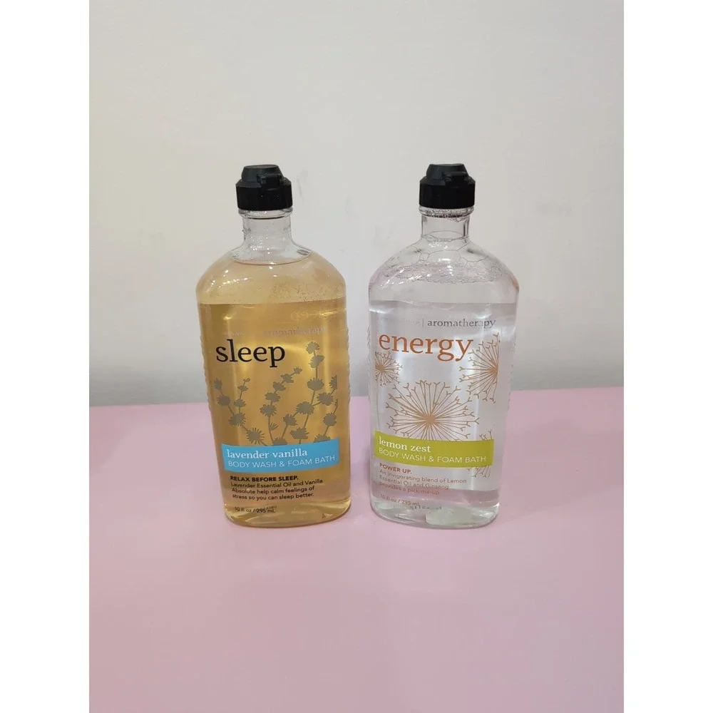Bath & Body Works Aromatherapy SLEEP & Energy Body Wash and Foam Bath Rare Lot 2